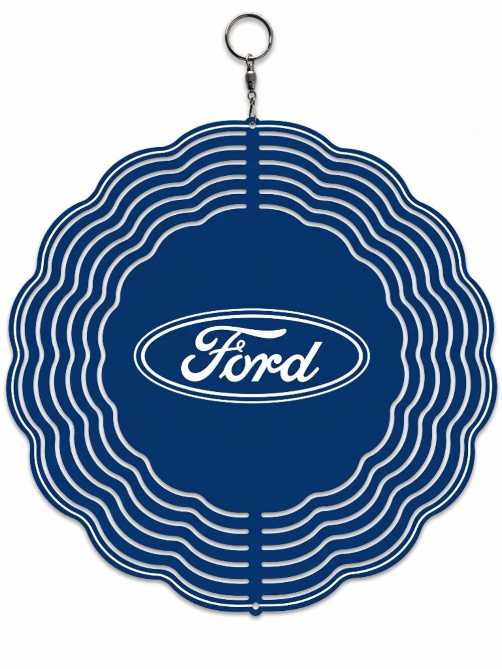 10" Ford Blue Oval Logo Kinetic Wind Spinner - Blue Metal Yard Decor